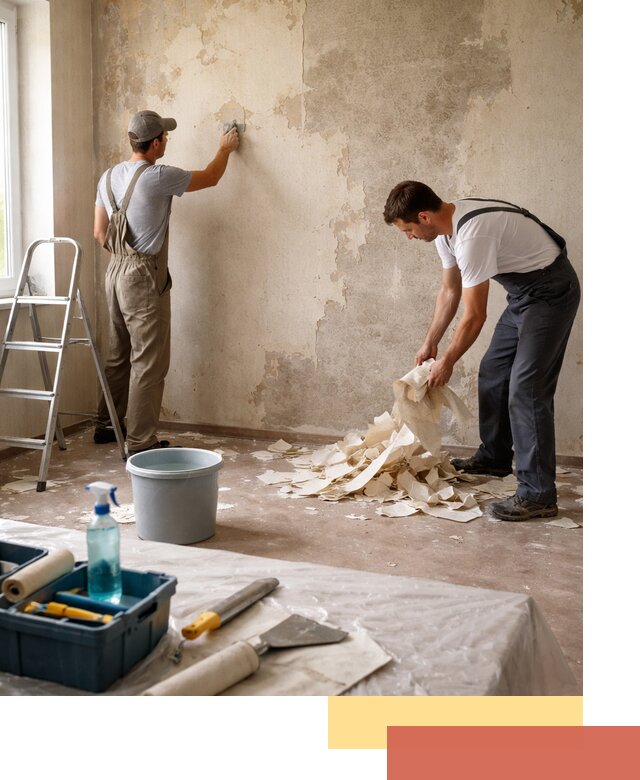 Снятие старых обоев в Губкине быстро и качественно