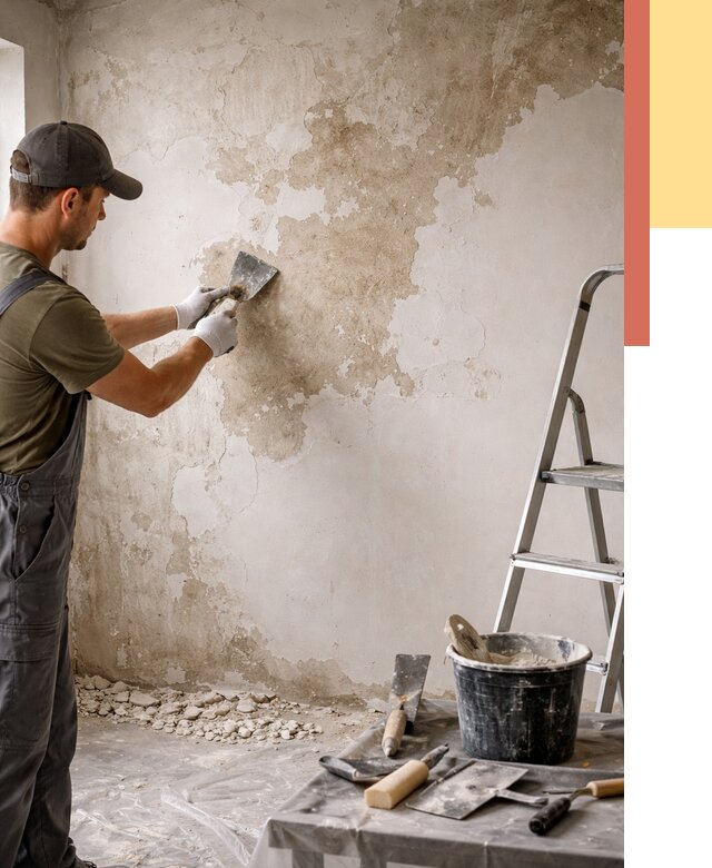 Снятие старой шпаклевки в Губкине от 1879 руб. — быстро и недорого | ОТДЕЛОЧНИК-Гбк