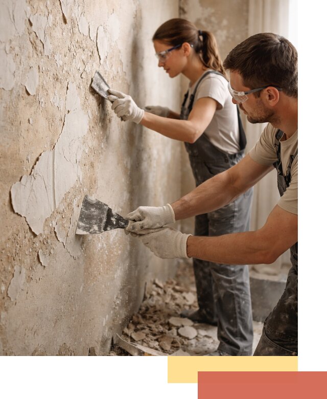 Снятие старой шпаклевки и подготовка поверхностей в Губкине