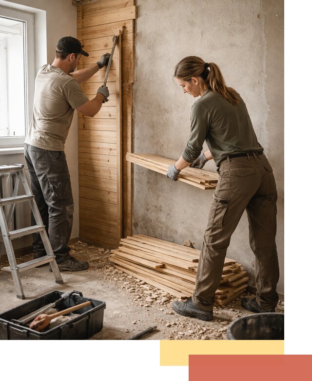 Демонтаж вагонки со стен в Губкине — профессиональный демонтаж