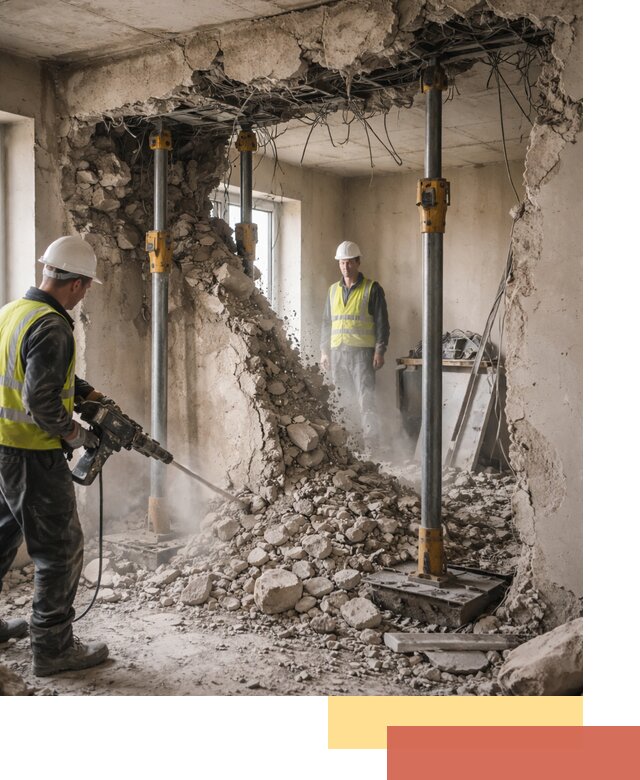 Снос несущих стен в Губкине с гарантией безопасности и качества