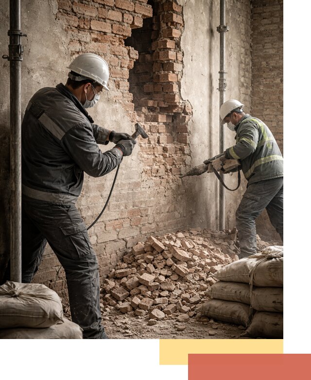 Демонтаж кирпичных стен в Губкине быстро и безопасно