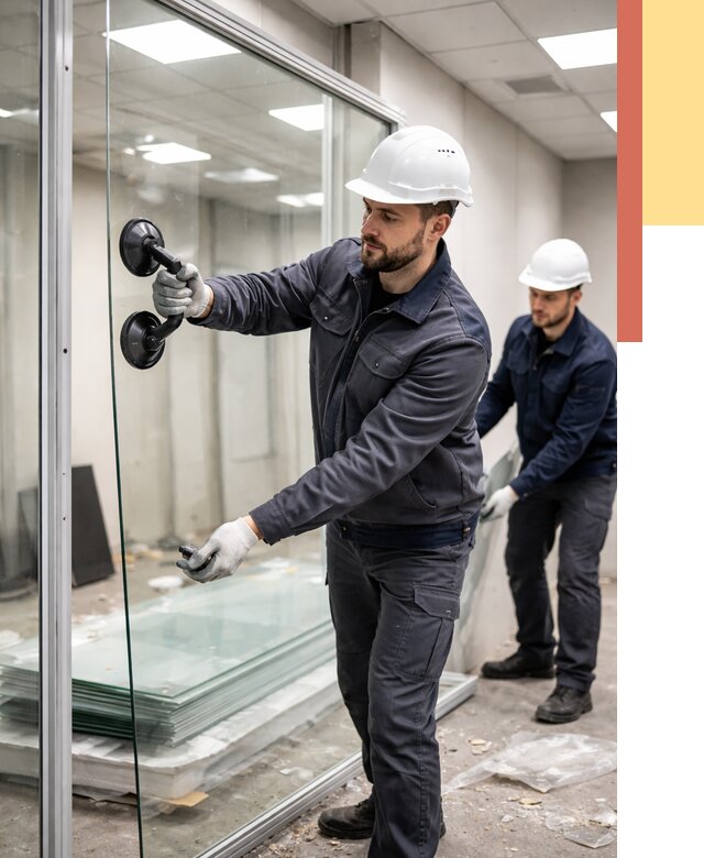 Демонтаж стеклянных перегородок в Губкине от 3251 руб. — быстро и недорого | ОТДЕЛОЧНИК-Гбк