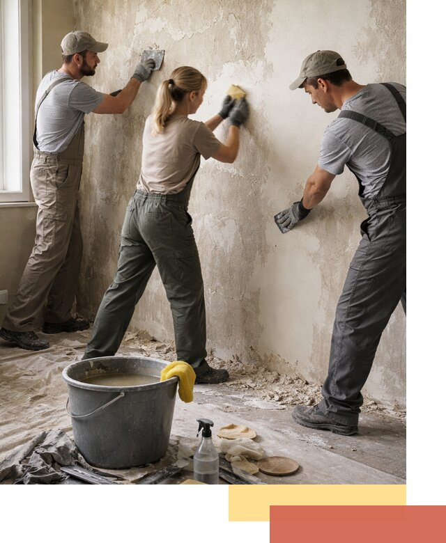 Очистка стен от клея и грунтовки в Губкине качественно и быстро