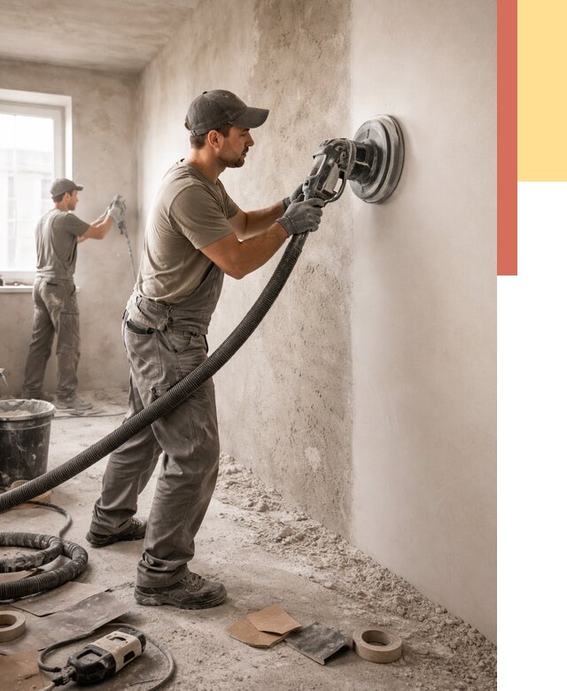 Шлифовка стен в Губкине от 1219 руб/м2 — быстро и недорого | ОТДЕЛОЧНИК-Гбк