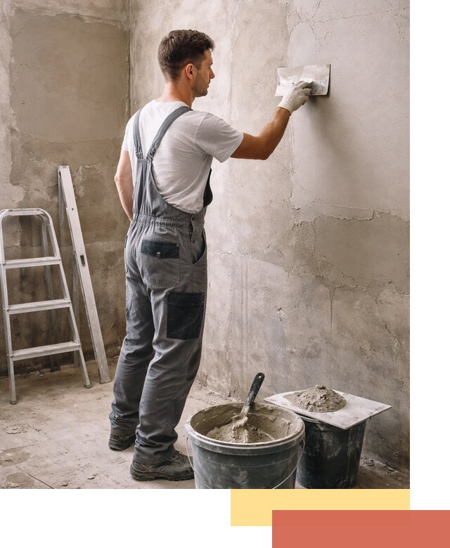 Штукатурка стен в ванной под ключ в Губкине