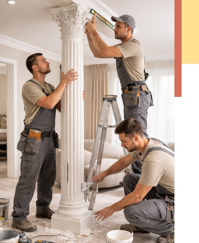 Установка декоративных колонн в Губкине от 12190 руб. под ключ | ОТДЕЛОЧНИК-Гбк