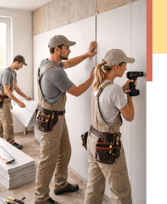 Монтаж ПВХ панелей на стены в Губкине от 457 руб/м2 — быстро и недорого | ОТДЕЛОЧНИК-Гбк