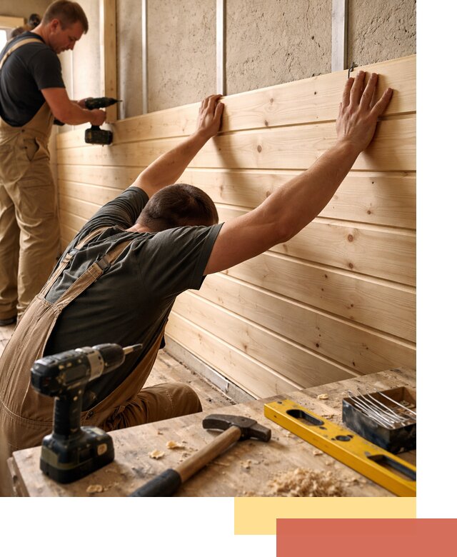 Монтаж деревянной вагонки на стены в Губкине быстро и качественно