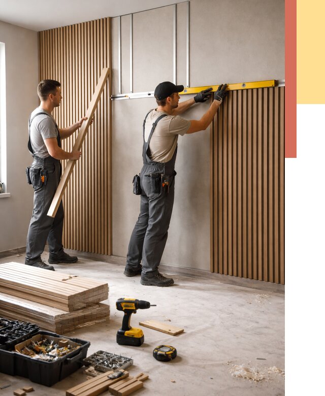 Монтаж реечных панелей на стены в Губкине от 1219 руб. — быстро и недорого | ОТДЕЛОЧНИК-Гбк