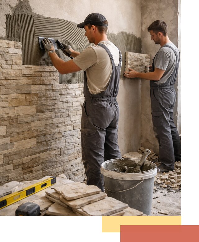 Монтаж искусственного камня в Губкине — облицовка стен и фасадов