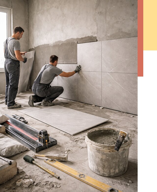 Облицовка стен керамогранитом в Губкине от 4266 руб./м² — услуги под ключ | ОТДЕЛОЧНИК-Гбк