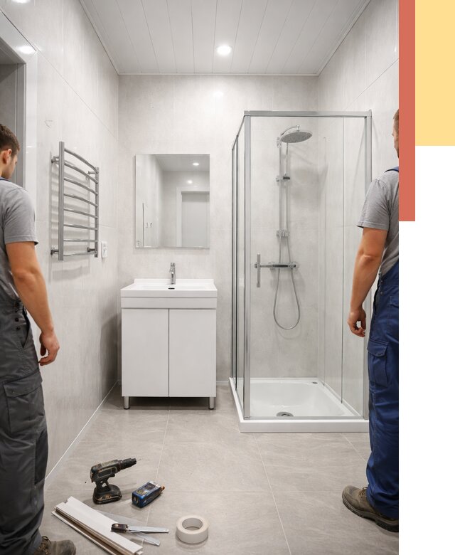 Отделка ванной комнаты панелями ПВХ в Губкине от 4571 руб. за м2 | ОТДЕЛОЧНИК-Гбк