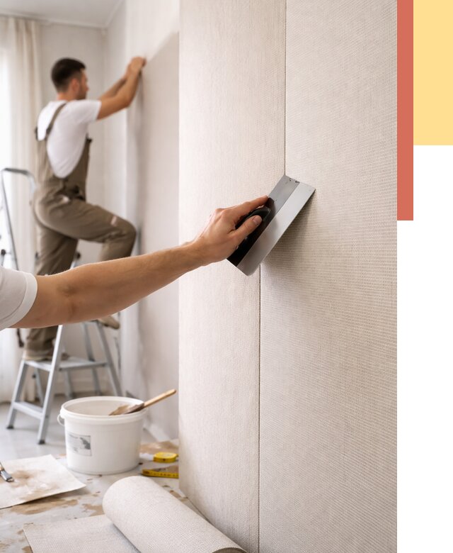 Поклейка текстильных обоев в Губкине от 4571 руб. под ключ | ОТДЕЛОЧНИК-Гбк