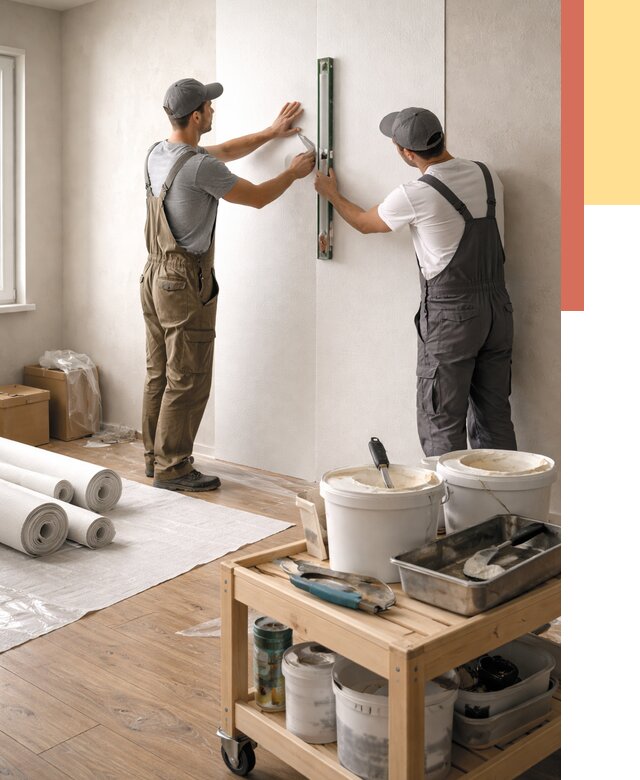 Поклейка стеклообоев в Губкине от 6603 руб. за м2 — быстро и недорого | ОТДЕЛОЧНИК-Гбк