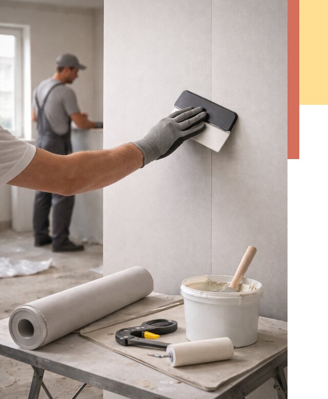 Поклейка обоев под покраску в Губкине от 3555 руб. за м2 | ОТДЕЛОЧНИК-Гбк