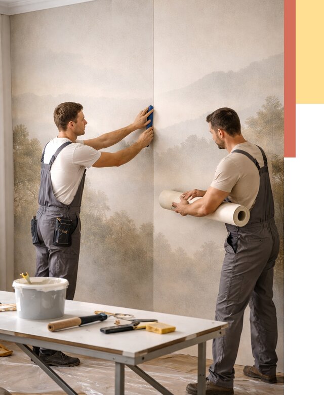 Поклейка фотообоев в Губкине от 8634 руб/м² — быстро и недорого | ОТДЕЛОЧНИК-Гбк