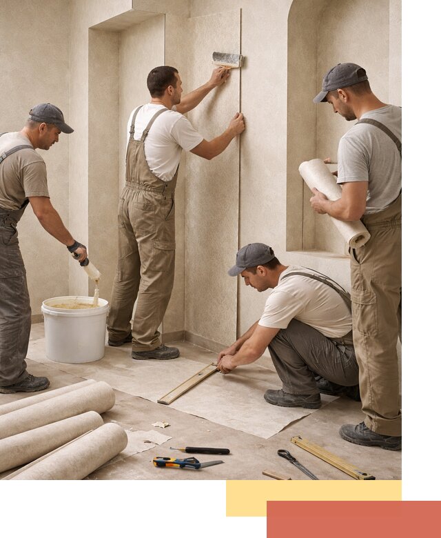 Поклейка обоев на сложные стены и неровные поверхности в Губкине