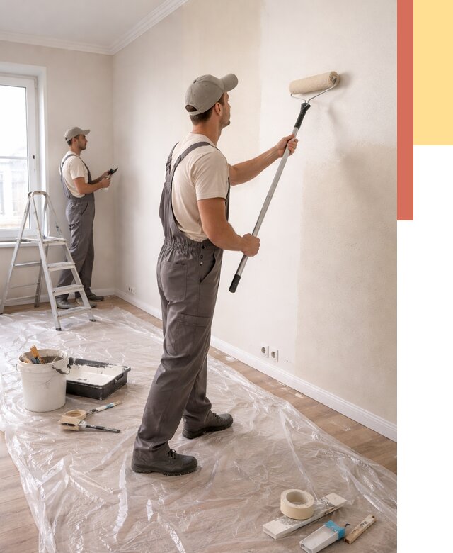 Покраска стен акриловой краской в Губкине от 3555 руб./м² — быстро и недорого | ОТДЕЛОЧНИК-Гбк