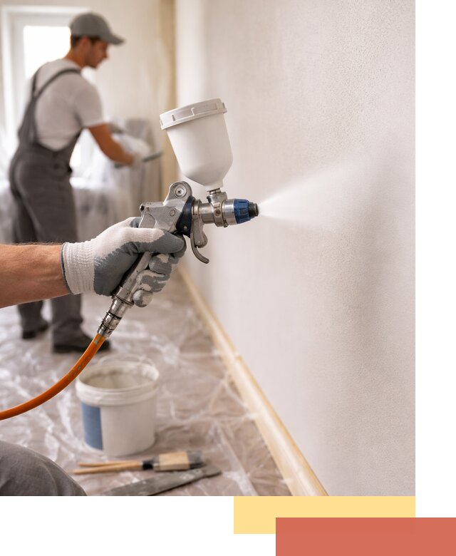 Покраска стен краскопультом в Губкине быстро и качественно