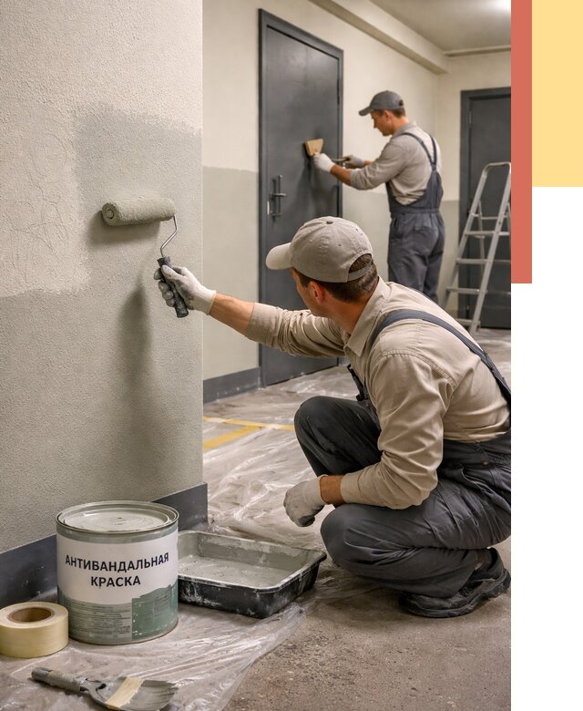 Покраска стен антивандальной краской в Губкине от 4571 руб./м² под ключ | ОТДЕЛОЧНИК-Гбк