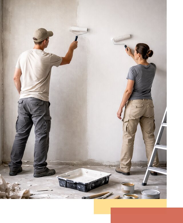 Окраска стен по стеклохолсту в Губкине качественно и долговечно