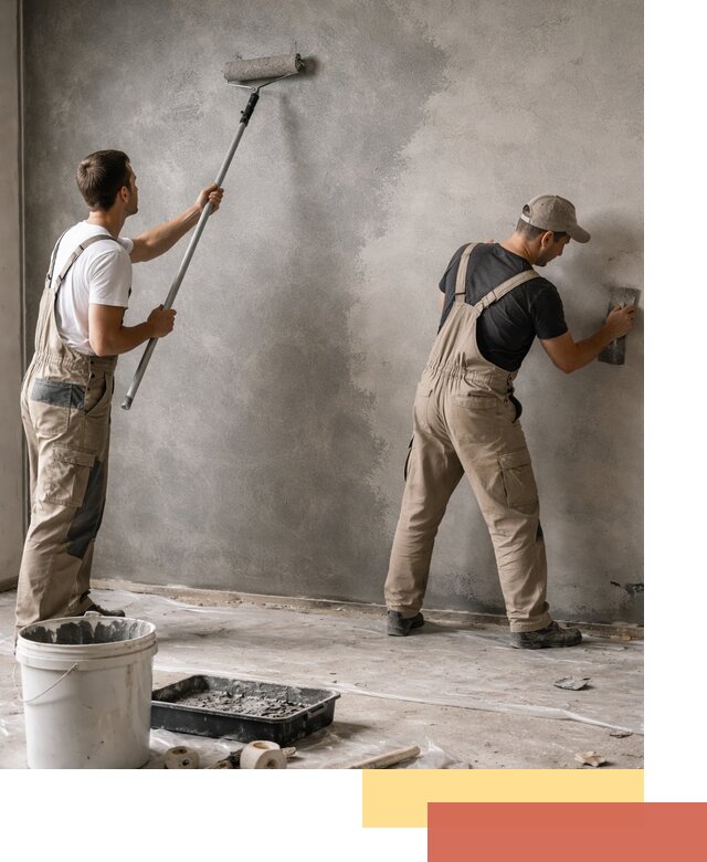 Покраска стен под бетон в Губкине профессионально и недорого