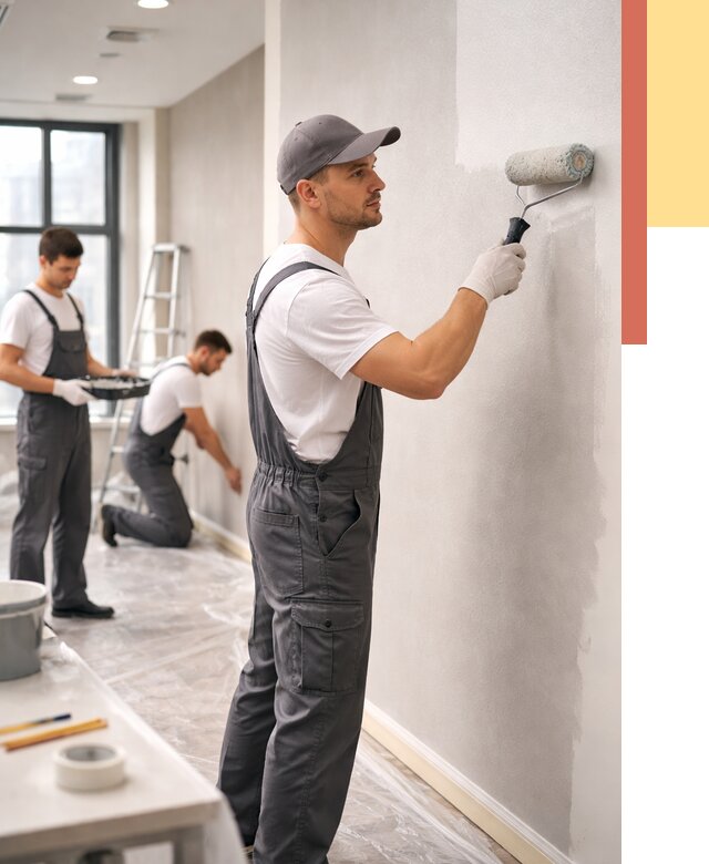 Покраска стен в офисе в Губкине от 8634 руб. — быстро и недорого | ОТДЕЛОЧНИК-Гбк