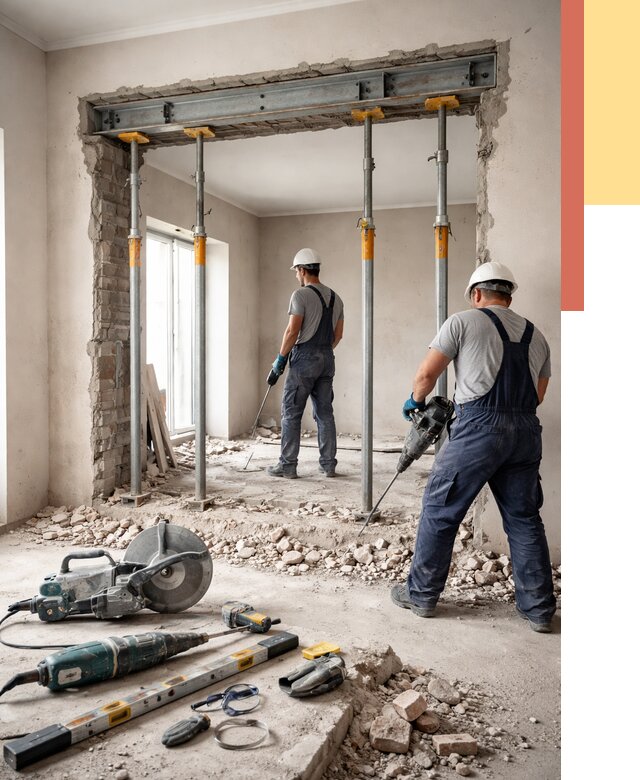 Прорезка проема в стене в Губкине от 4571 руб. — быстро и недорого | ОТДЕЛОЧНИК-Гбк