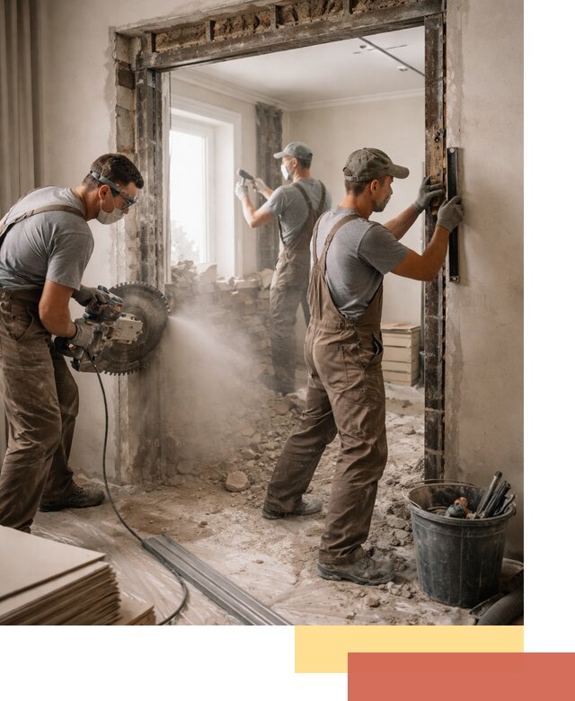 Расширение дверного проема под установку новой двери в Губкине