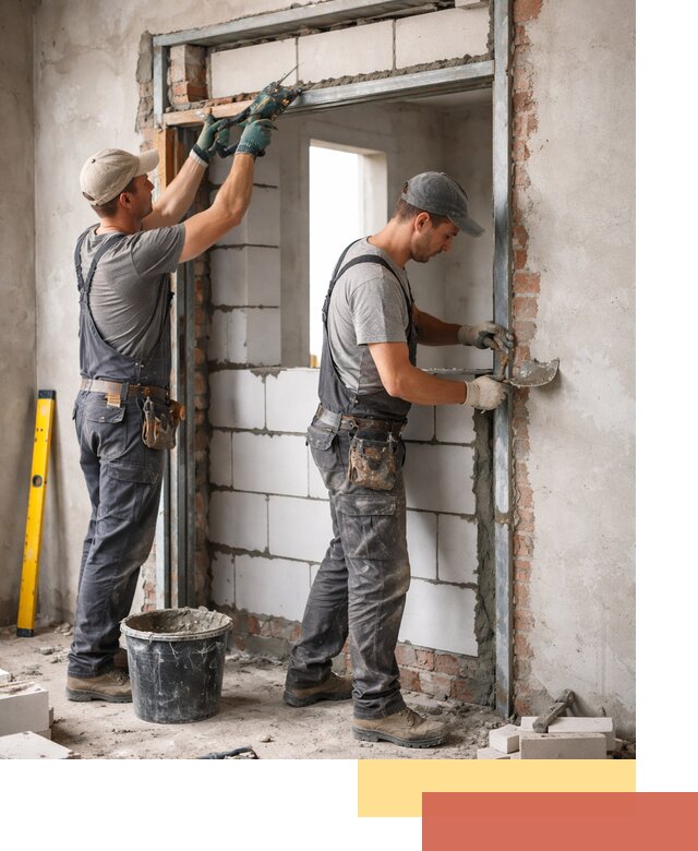 Закладка дверного проема под ключ в Губкине: демонтаж, монтаж, отделка