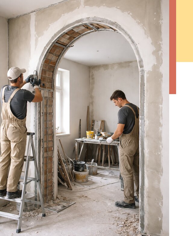 Устройство арочного проема в Губкине от 9650 руб. под ключ — быстро и недорого | ОТДЕЛОЧНИК-Гбк