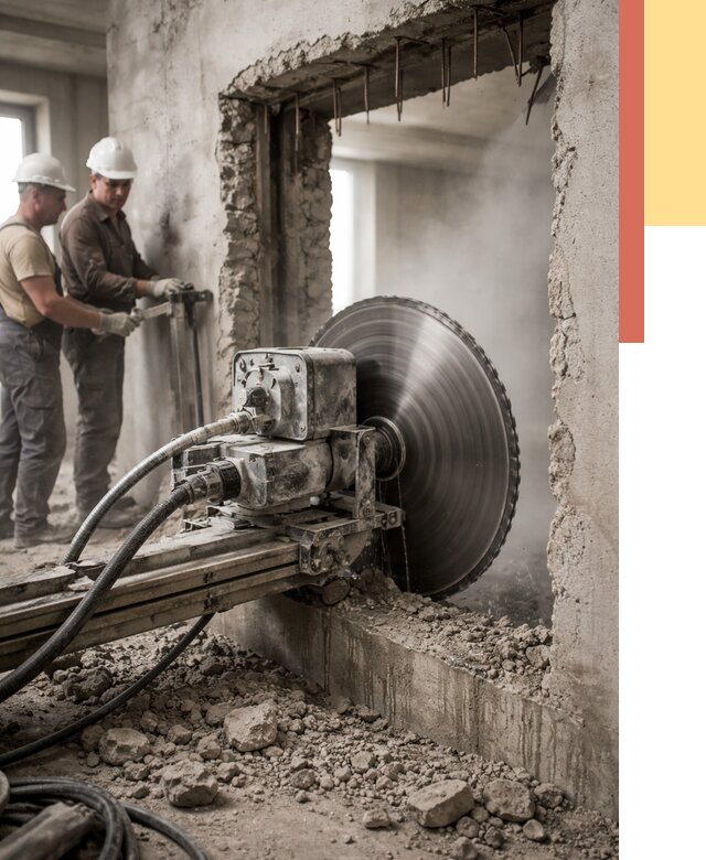 Алмазная резка проемов в Губкине от 4571 руб. быстро и недорого | ОТДЕЛОЧНИК-Гбк