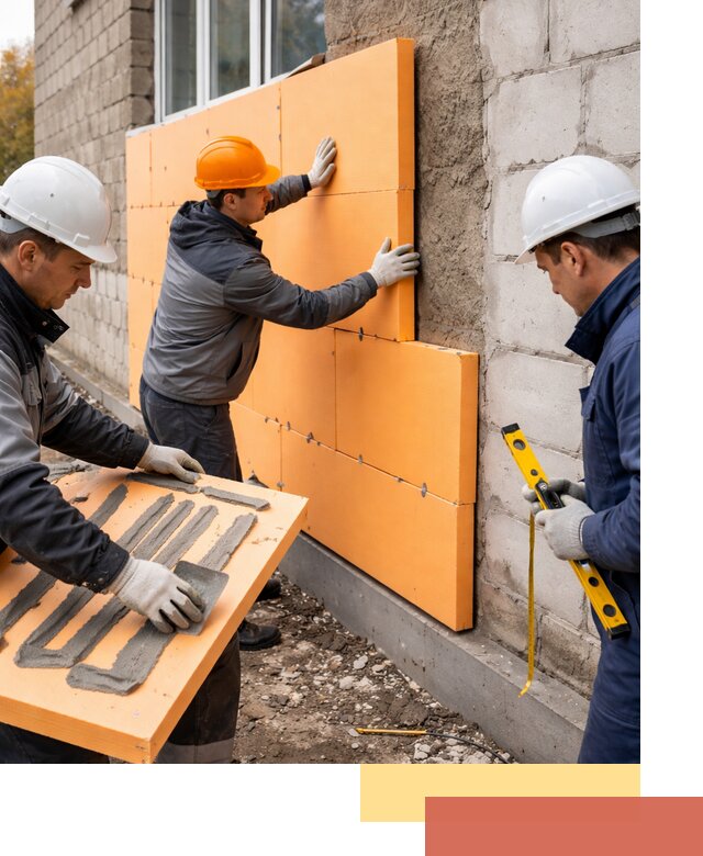 Утепление фасада пеноплексом под ключ в Губкине