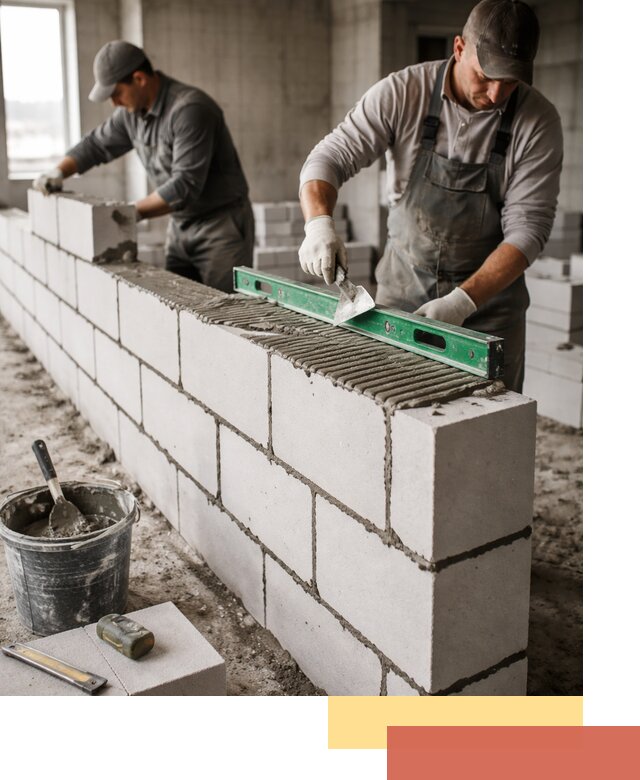 Кладка перегородок из газобетона в Губкине быстро и качественно