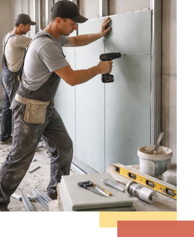 Кладка влагостойких перегородок ПГП в Губкине