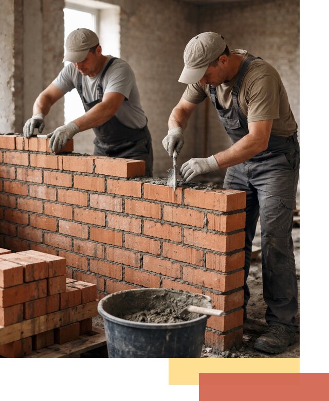 Кладка кирпичных перегородок под ключ в Губкине