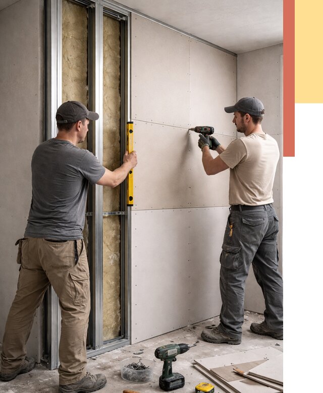 Монтаж двухслойной перегородки из гипсокартона в Губкине от 1473 руб. | ОТДЕЛОЧНИК-Гбк