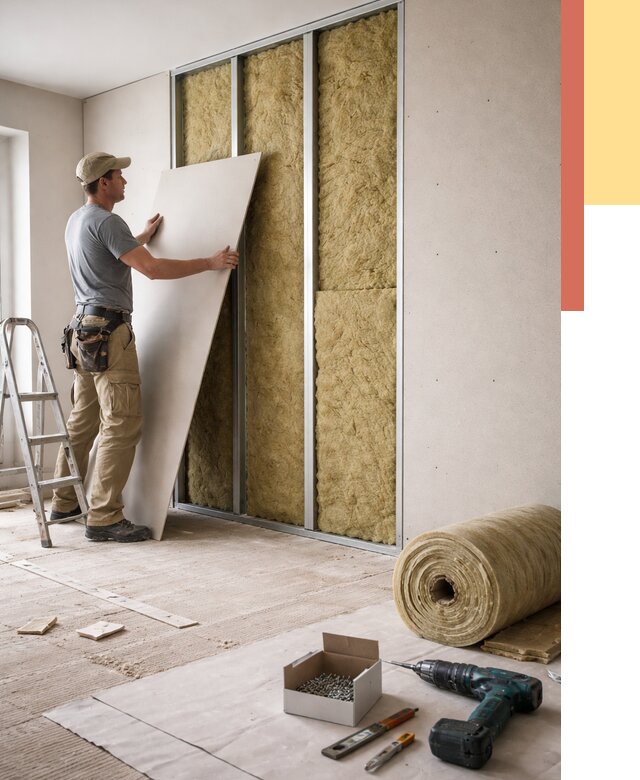 Перегородка из гипсокартона с шумоизоляцией в Губкине от 3169 руб. | ОТДЕЛОЧНИК-Гбк