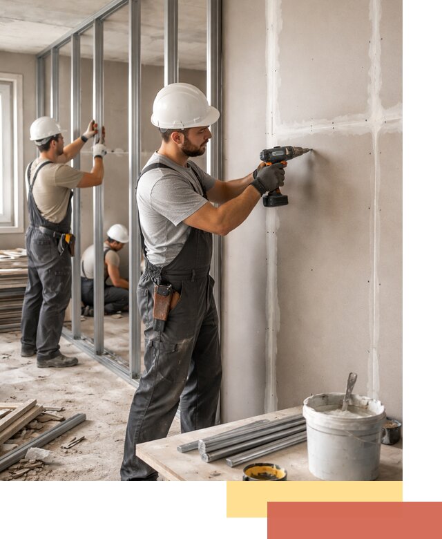 Перегородки из огнестойкого гипсокартона в Губкине под ключ