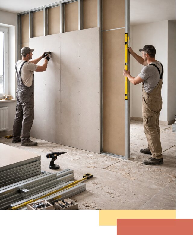 Зонирующая перегородка из гипсокартона под ключ в Губкине