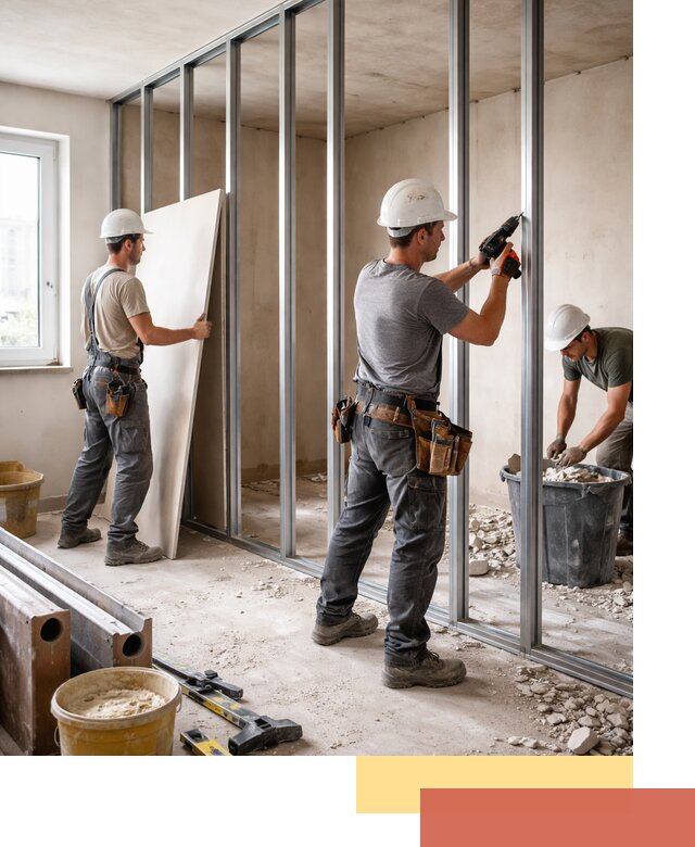 Перенос гипсокартонной перегородки в Губкине профессионально и быстро