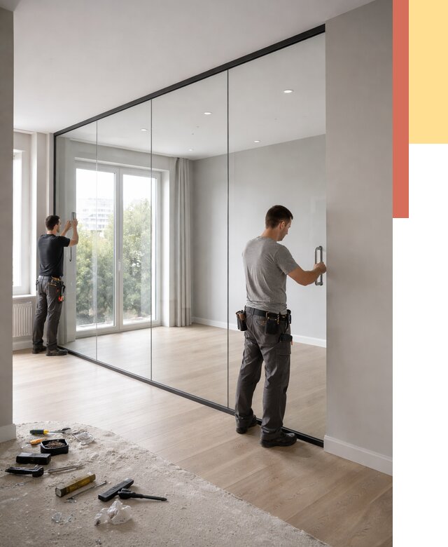 Изготовление стеклянных перегородок в Губкине от 12545 руб. под ключ | ОТДЕЛОЧНИК-Гбк