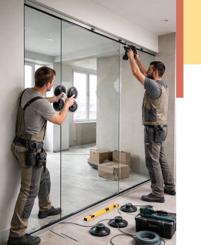 Монтаж стеклянных перегородок в Губкине от 6603 руб. | ОТДЕЛОЧНИК-Гбк