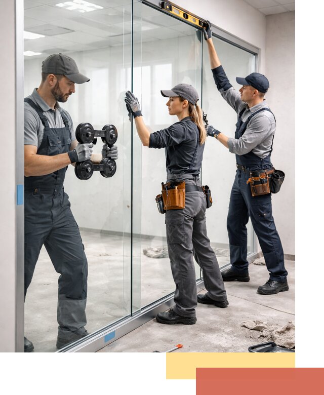 Профессиональный монтаж стеклянных перегородок в Губкине