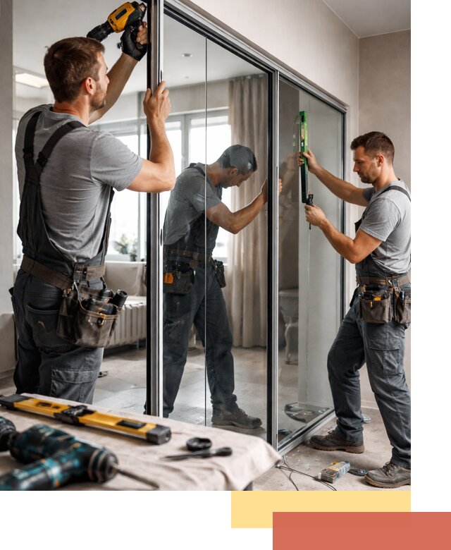 Каркасные стеклянные перегородки под ключ в Губкине