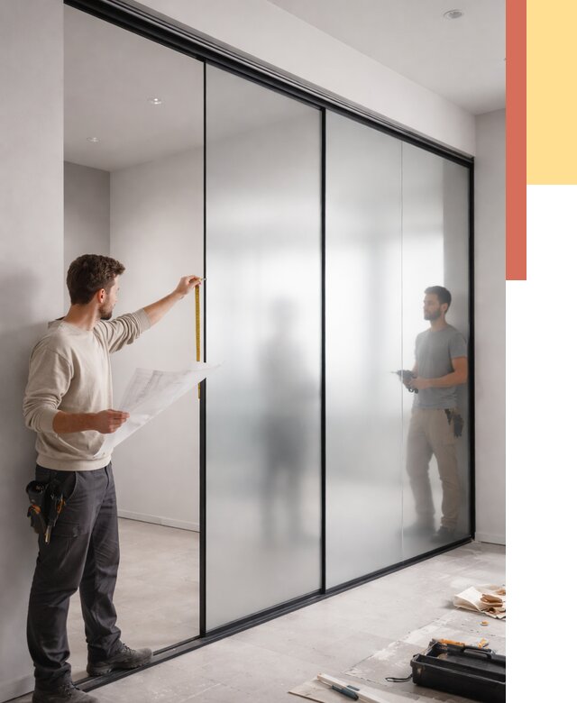 Матовые стеклянные перегородки в Губкине от 8634 руб. — монтаж и установка | ОТДЕЛОЧНИК-Гбк