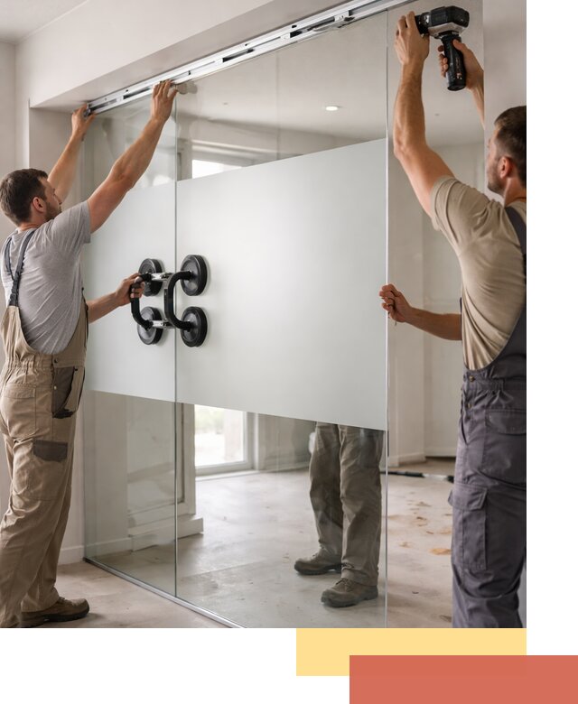 Матовые стеклянные перегородки под ключ в Губкине