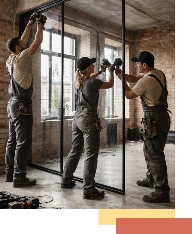 Стеклянные перегородки лофт — изготовление и монтаж в Губкине