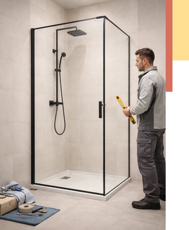 Стеклянные перегородки для душа в Губкине от 12698 руб. | Монтаж под ключ — ОТДЕЛОЧНИК-Гбк